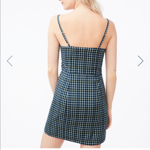 Aeropostale Aruba Teal Blue Plaid ZIP Front Dress Sleeveless Straps Size Medium - Picture 4 of 12